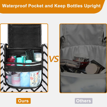 Hanging Travel Toiletry Bag,Large Capacity Cosmetic Travel Toiletry Organizer for Women with 4 Compartments & 1 Sturdy Hook,Perfect for Travel/Daily Use/Christmas