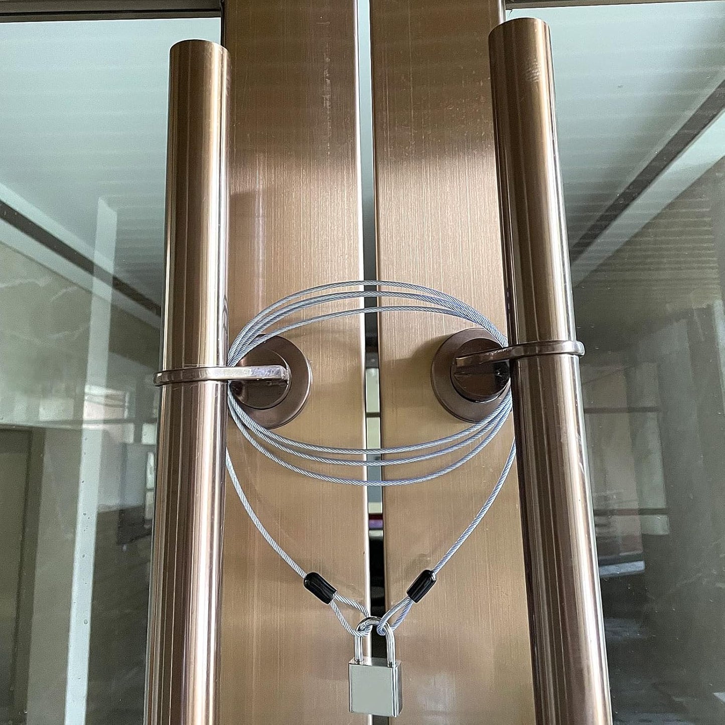 30FT 3mm Outdoor Travel Long Security Cable Lock,Braided Steel Coated Safety Cable Luggage Lock,Safety Cable Wire Rope Double Loop Lightweight (1 Pack)