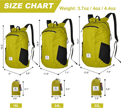 4Monster Hiking Daypack,Water Resistant Lightweight Packable Backpack for Travel Camping Outdoor
