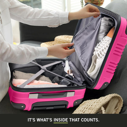 Kenneth Cole REACTION Out of Bounds Lightweight Hardshell 4-Wheel Spinner Luggage, Magenta, 28-Inch Checked