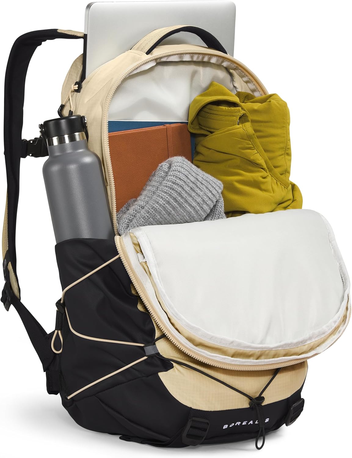 THE NORTH FACE Borealis Commuter Laptop Backpack | Water Repellent Finish, 16" Laptop Sleeve, Large Main Compartment for Everyday Carry, Gravel/TNF Black-NPF, One Size