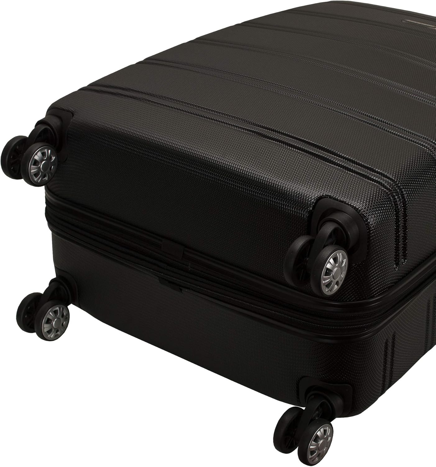 Rockland Melbourne Hardside Expandable Luggage with Spinner Wheels, Black, 2 Piece (20/28)