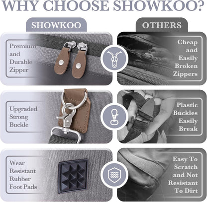 SHOWKOO Duffle Bag for Travel 60L Expandable Canvas Travel Bag Durable Vintage Weekender Overnight Carry On Bag for Men(Dark Gray)