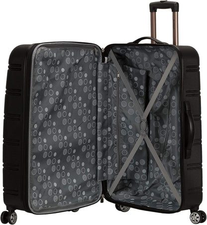 Rockland Melbourne Hardside Expandable Luggage with Spinner Wheels, Black, 2 Piece (20/28)