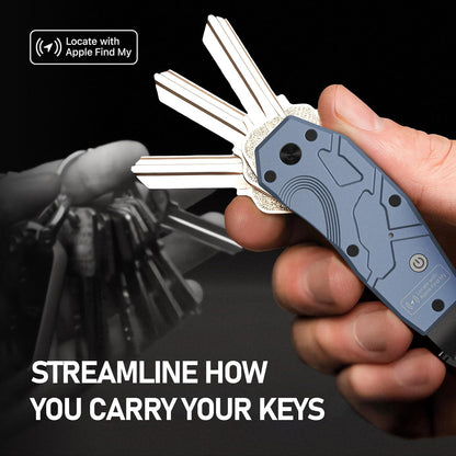 Air Keychain, Key Organizer Works with Apple Find My, Built-in airtag Chips, Holds 2-6 Keys, Car Key Chains with GPS Tracker, Key Finder, Minimalist Key Holder for Men and Women, (iOS Only) (Blue)