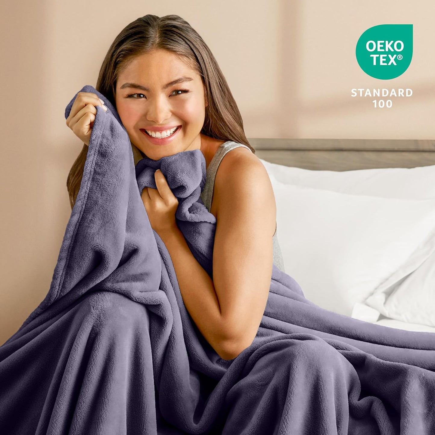 Bare Home Fleece Blanket - Throw/Travel - Ultra-Soft Lightweight for Bed, Sofa, and Couch - Luxury Microplush - Cozy Warm Blanket (Throw/Travel, Dusty Purple)
