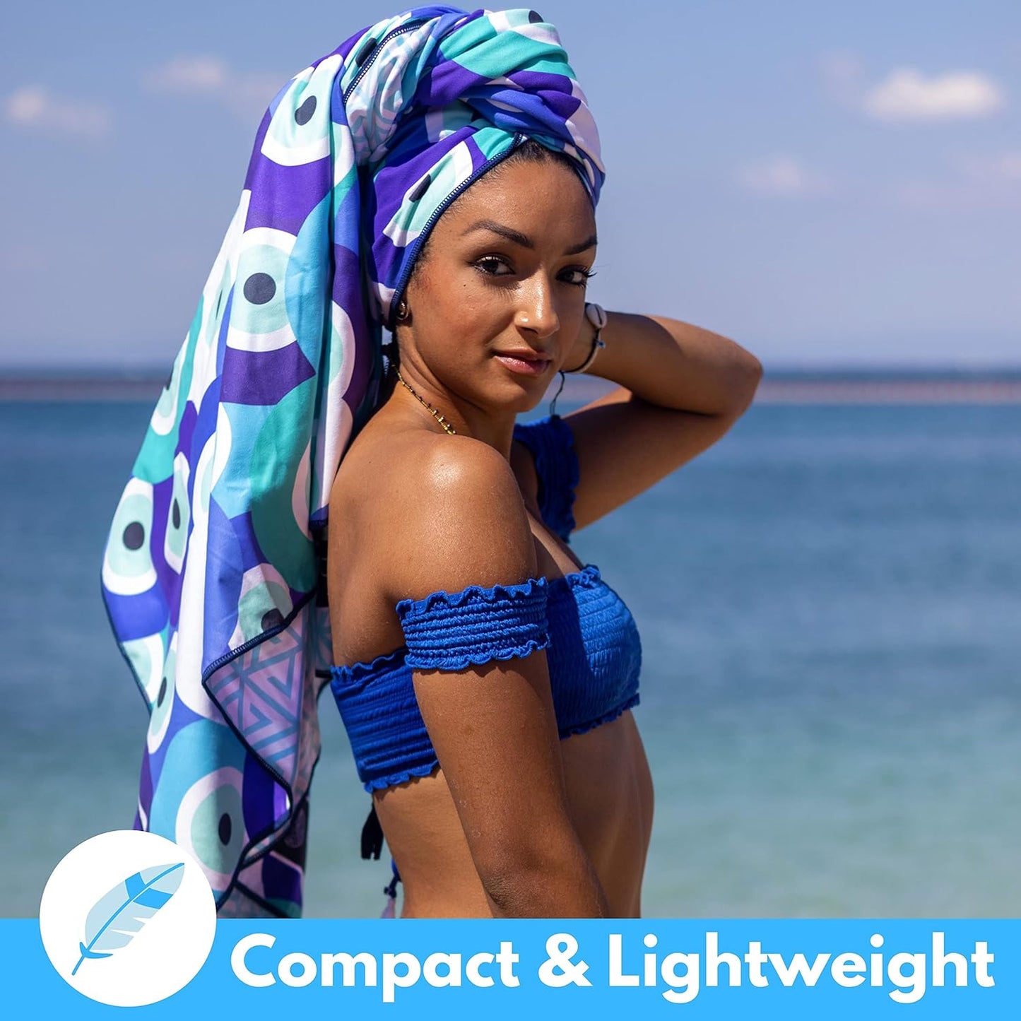 ECCOSOPHY Microfiber Beach Towel - Sand Free Towels are Quick Dry, Light Weight, Super Absorbent - Perfect Pool, Travel, Cruise, Camping Essentials - Oversized Extra Large for Adults 71x35 in