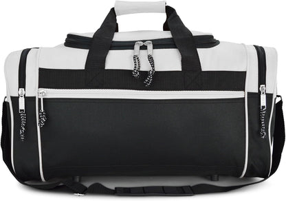 DALIX 21" Sports Duffle Bag Gym Travel Pack in White