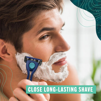 Preserve POPi Shave 5 Razor System Made with Recycled Ocean Plastic and 5-blade cartridge, Charcoal Grey