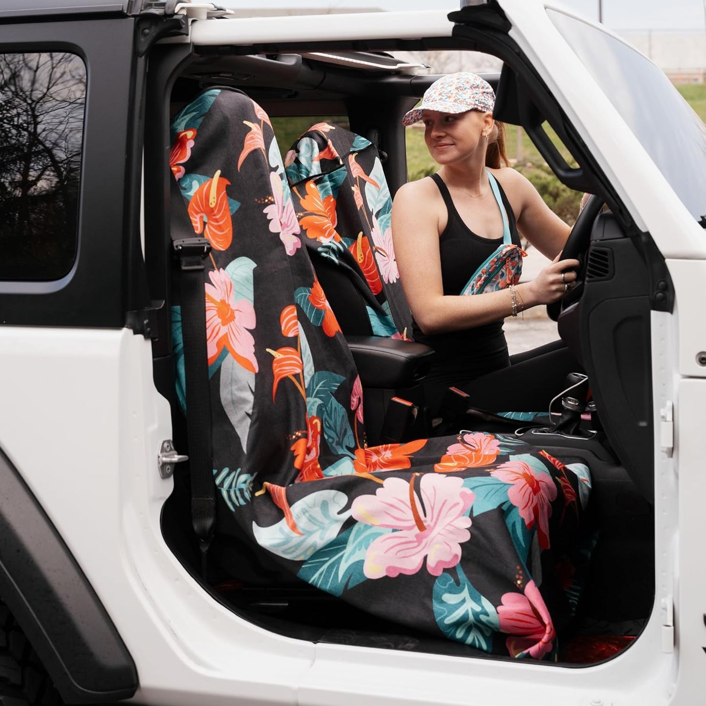 Sprints Athletic Running Towel, Full-Sized, Car Seat Cover - Performance Microfiber (Moonrise in Maui)