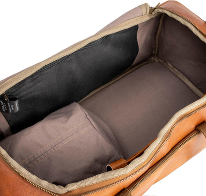 Berliner Bags Vintage Genuine Leather Duffle Denver XL for Travel or the Gym, Weekender Bag with shoe compartment, Overnight Bag for Men and Women - Brown