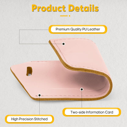 Travelambo Luggage Tags for Suitcases Faux Leather Privacy Protection 2 Pack Bag Tags Travel Accessories Essential, Lotus Pink