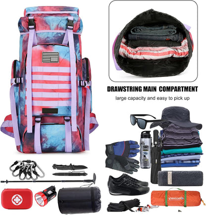 Hiking Backpack for Men 70L/100L Camping Backpack Military Rucksack Molle 3 Days Assault Pack for Climbing