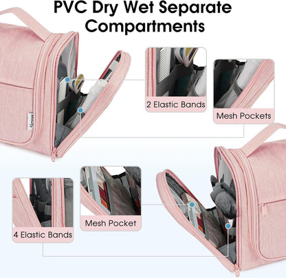 Narwey Hanging Toiletry Bag for Women Travel Makeup Bag Organizer Toiletries Bag for Cosmetics Essentials Accessories