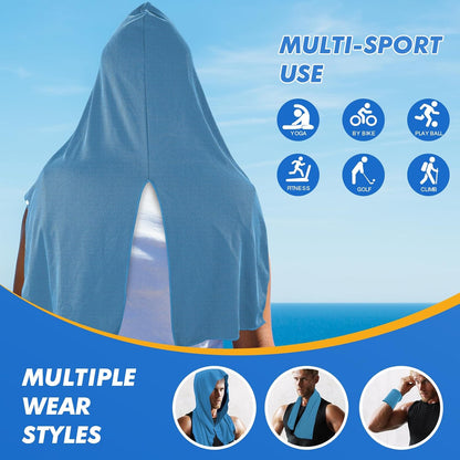 3 Pack Cooling Hoodie Towels for Neck and Face, UPF 50 Sun Protection & Instant Cooling, Ice Towels for Hot Weather, Soft Breathable Towel for Sport, Work Out, Gym, Camping & More Activities