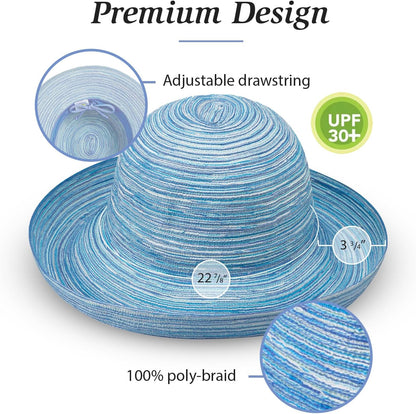 Wallaroo Hat Company Women’s Sydney Sun Hat - UPF 30+ Sun Protection, Packable, Adjustable, Medium - Beach, Travel, Wide Brim