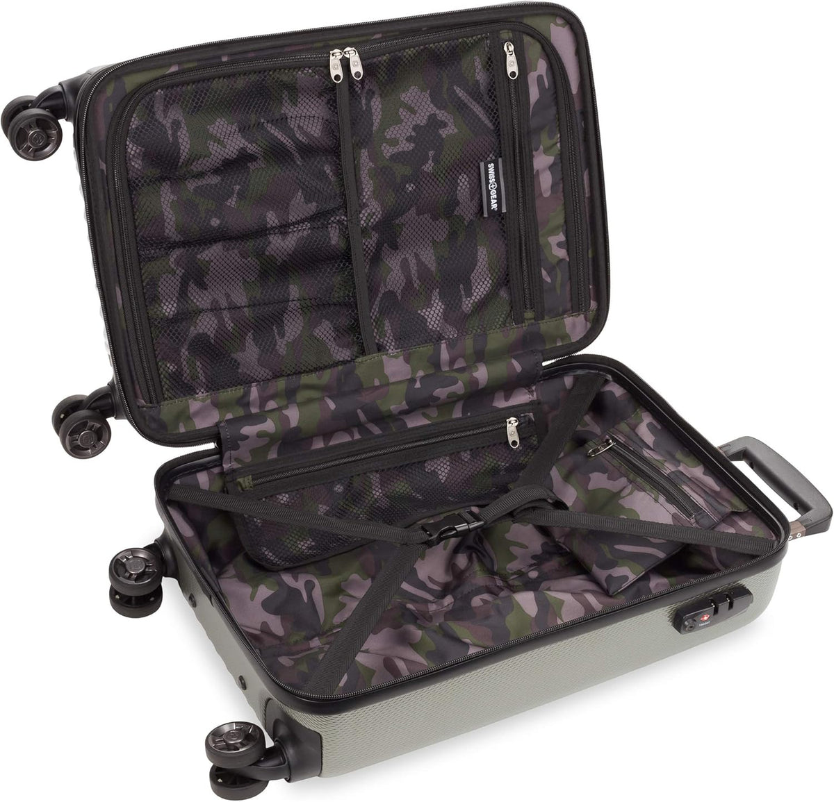 SwissGear 7272 Energie Expandable Hardside Luggage with Spinner Wheels and TSA Lock, Gunmetal, Carry-On 19-Inch
