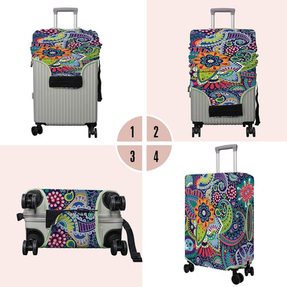 Travel Luggage Cover Suitcase Protector Fits 18-32 Inch Wheel Covers PatternedTravel Related Items Flower Luggage Protector Elastic L