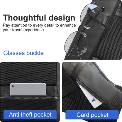 SOKOK Carry On Travel Backpack Waterproof Business Backpack with Laptop Compartment, Slim Hardshell Computer Backpack for Men and Women, Graphite