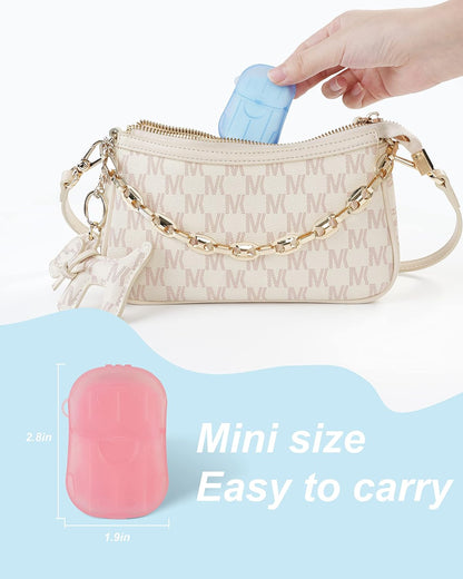 DF DUALFERV Paper Hand Soap Sheets for Traveling, 20 Pack (400 Sheets) Mini Portable Hand Soap Sheets, Scented Disposable Soap Sheet, Colorful Camping Soap Sheets, Travel Soap Sheets for Hand Washing