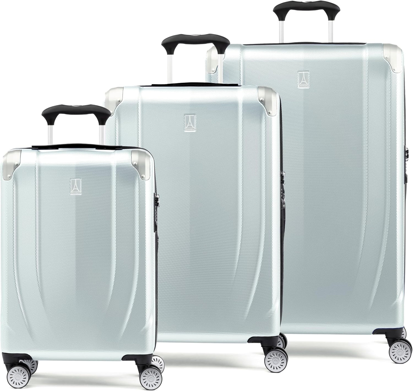 Travelpro Pathways 3 Hardside Expandable Luggage, 8 Spinner Wheels, Lightweight Hard Shell Suitcase, Cloud Grey, 3 Piece Set (21/25/28)