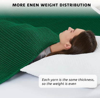 L'AGRATY Knitted Weighted Blanket - 50"x60" 10lbs Cooling Chunky Knit Heavy Blanket for Adults Braided Crochet Throw Thick Cable Yarn Knit Decorative No Beads Evenly Weighted Machine Washable