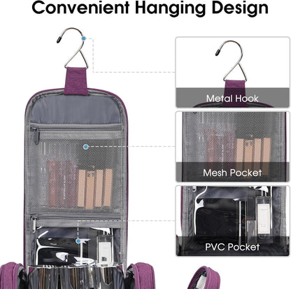 Narwey Hanging Toiletry Bag for Women Travel Makeup Bag Organizer Toiletries Bag for Cosmetics Essentials Accessories