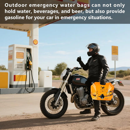 Collapsible 8L Water Storage Bag, BPA-Free Portable Folding Water Jug with Adjustable Faucet, Leakproof Emergency Water Bag for Camping, Hiking, Riding, Outdoor Sport (Orange, 2)