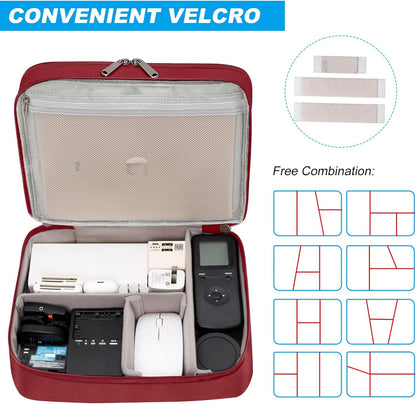 Electronic Organizer Travel Case, Travel Cord Organizer Case Portable Waterproof Cable Organizer Bag for Charger, Cord, USB, Power Bank, Earphone