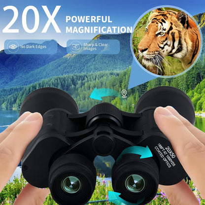 20X50 Binoculars for Adults High Powered- Large View with Clear Vision Waterproof & Fogproof Lightweight Easy Focus Compact Binoculars for Bird Watching Hunting Travel Sports Opera Concert