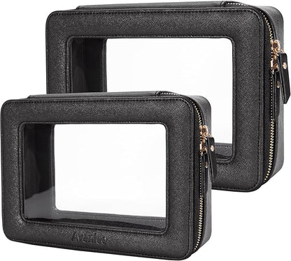 Aveniee Clear Makeup Bag Set, Portable Travel Toiletry Bag Cosmetic Case by Aveniee