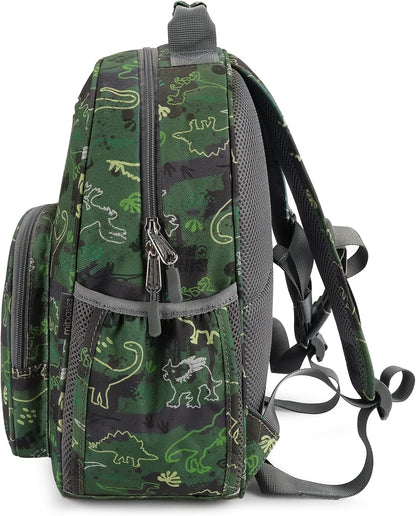 mibasies Boys Backpack 5-8: Lightweight Kids Backpacks Boys - Boy Bookbag for Elementary School - Green Dinosaur