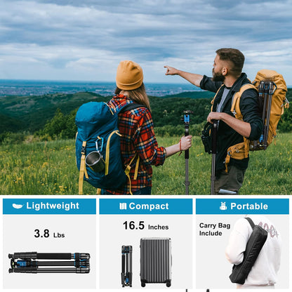 JOILCAN Tripod for Camera, 81" Aluminum Camera Tripod, 83" DSLR Tripods & Monopods, Heavy Duty Travel Tripod for Binoculars Spotting Scope Telescope, Max Load 35lb