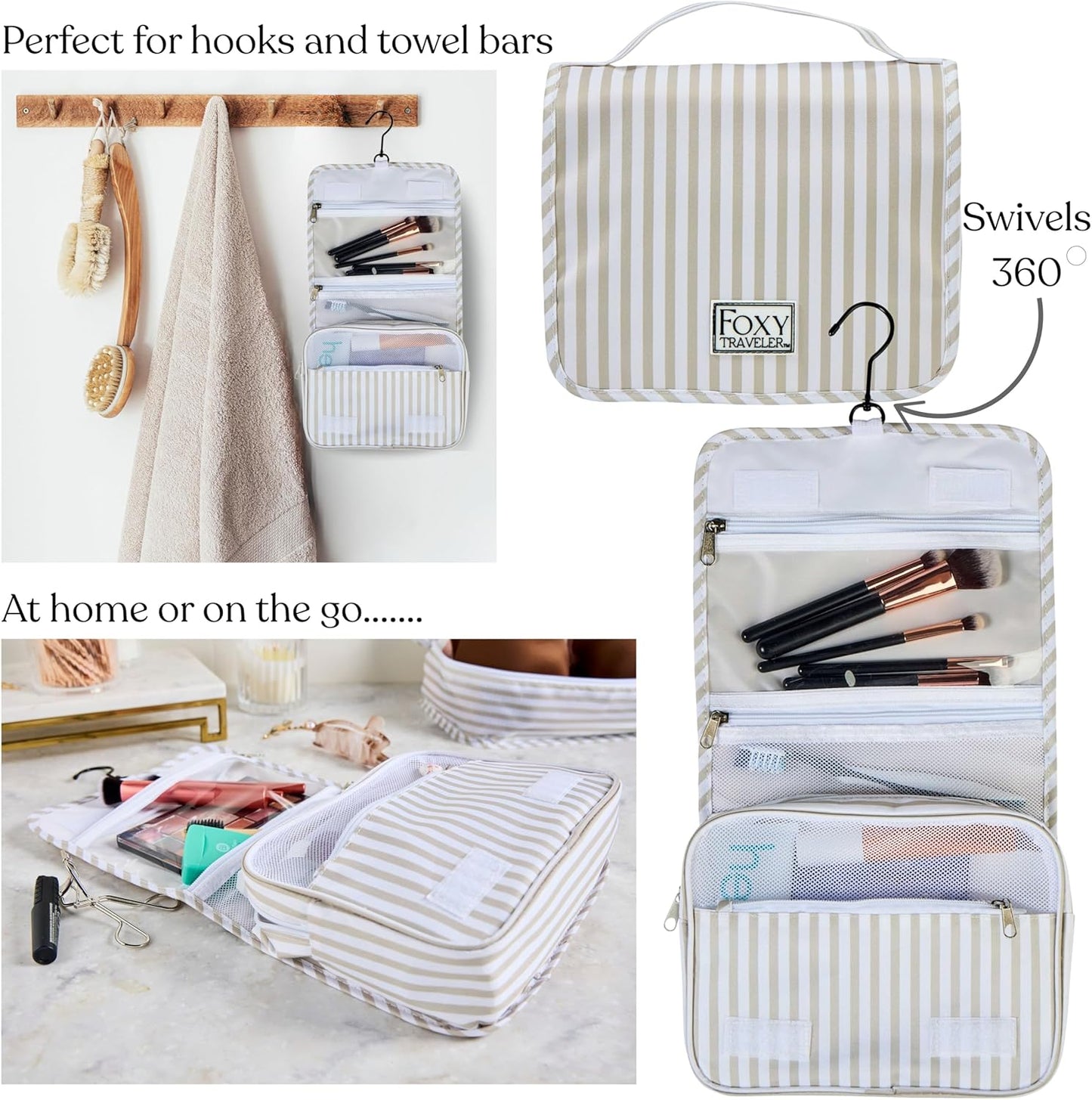 9 Set Packing Cubes - Suitcase Organizer, Cute Packing Cubes, Travel Bags Organizer for Luggage with Hanging Toiletry and Shoe Bag, Travel Essentials for Women, Men and Kids -Stripe