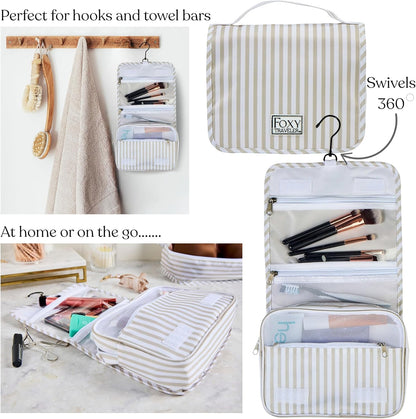 9 Set Packing Cubes - Suitcase Organizer, Cute Packing Cubes, Travel Bags Organizer for Luggage with Hanging Toiletry and Shoe Bag, Travel Essentials for Women, Men and Kids -Stripe