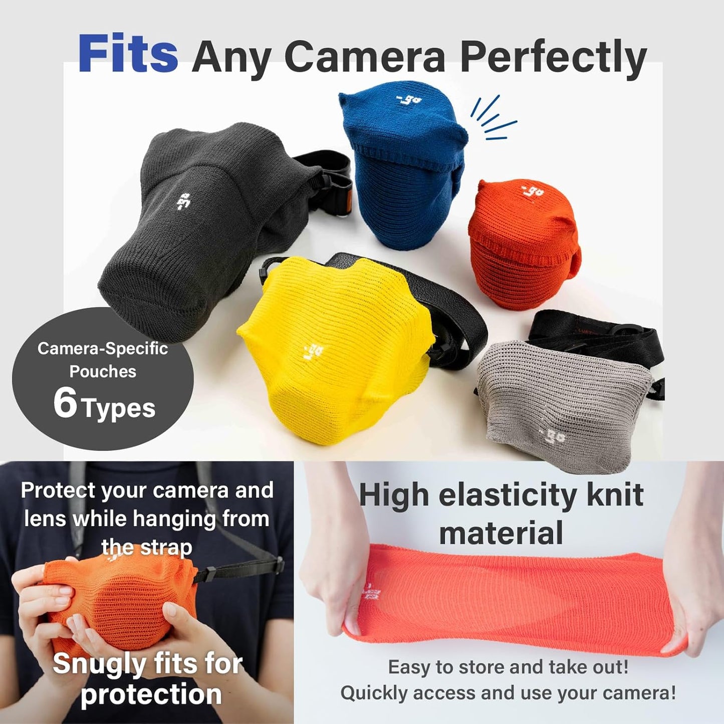 Camera Cover, Polygon W, Made in Japan, M size, Blue
