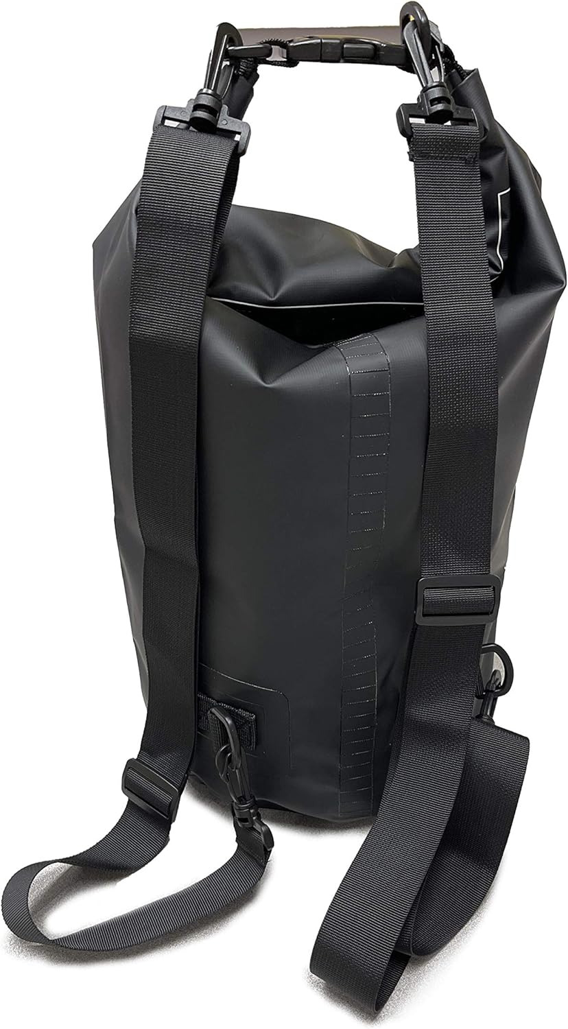 EliteShield Waterproof Dry Bag backpack Roll Top Closure Rafting Boating Black 10L With Free Phone case