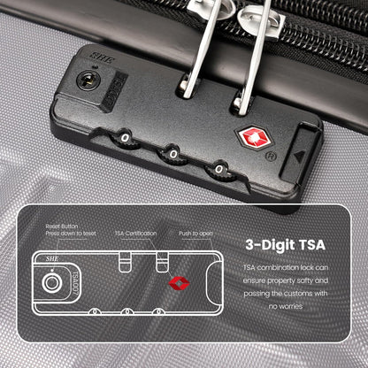GinzaTravel Luggage Sets 3-Piece Expandable Suitcases with Wheels PC+ABS Durable Hardside Luggage sets TSA lock (3-Piece Set(20"/25"/29"), Dark Gray)