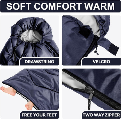Sleeping Bags for Adults Cold Weather,Portable, Waterproof,Lightweight Camping Sleeping Bag for Tall Girls Boys with Compression Sack for Warm Camping, Hiking, Outdoor & Indoor