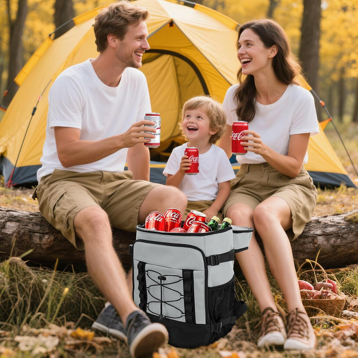 MIYCOO Cooler Backpack - 40 Cans Insulated Backpack Cooler for Men & Women, Portable 2 Leak Proof Compartments Coolers Bag for Beach Travel Picnic Lunch Hiking BBQ Camping