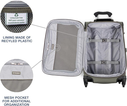 Travelpro Maxlite 5 Softside Expandable Carry on Luggage with 4 Spinner Wheels, Lightweight Suitcase, Men and Women, Slate Green, Compact Carry on 20-Inch