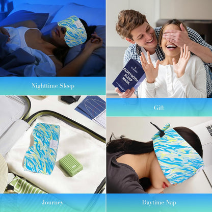 LC-dolida Sleep Mask with Bluetooth Headphones, Extra Large Silk Eye Mask for Sleeping Side Day Sleepers, Sleep Headphones Bluetooth 5.4 for Women Men with Thin Speaker, Blackout, Comfort, Microphone