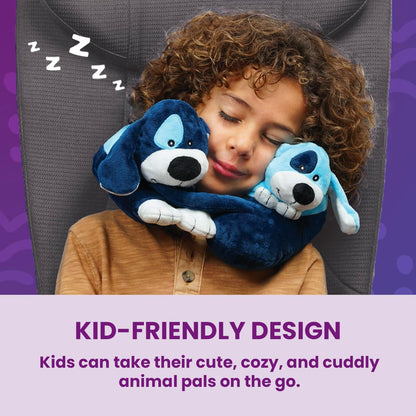 Cabeau Airplane Travel Pillow for Kids – Evolution Kids – Neck Support for Sleeping on Airplanes, Trains, and Cars – Cute, Cozy, and Cuddly Animal Pal for On-The-Go Journeys (Puppies)