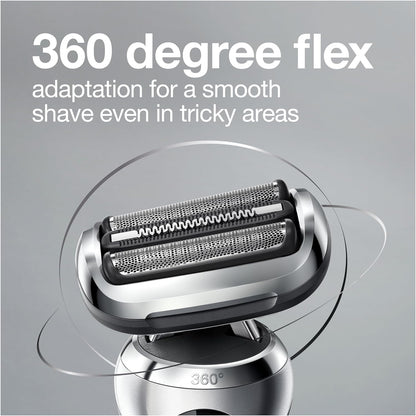 Braun Electric Razor for Men, Series 7 360 Flex Head Foil Shaver with Precision Beard Trimmer, Rechargeable, Wet & Dry and Travel Case, Black, 5 Piece Set