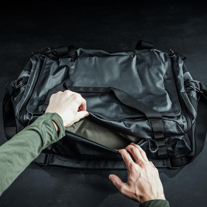Eberlestock Hyllus Duffel Bag for Men - Durable, Water-Resistant, Small Men's Duffle Bag with Zipper Pockets, Ideal for Travel & Gym, Tactical Gear Bag, Hunting, Fishing, Camping - Black, 45L