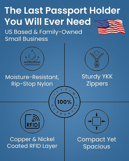 Passport Holder & Travel Wallet with RFID Blocking - Premium Document Organizer Case for Men and Women - Holds Passports, Cards, Tickets, ID, Cash - Compact Zippered Wallet - Rose