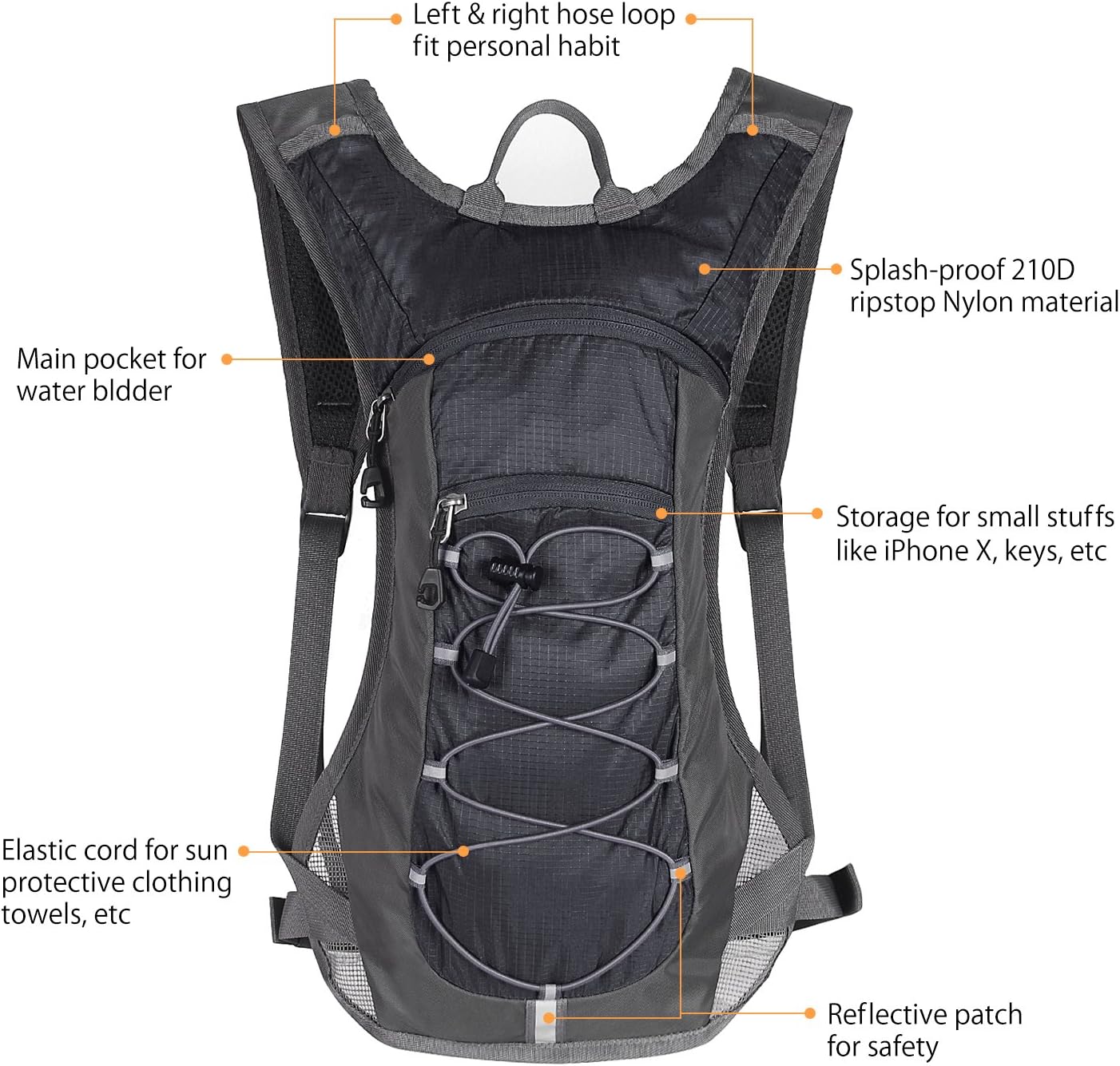 Unigear Hydration Pack Backpack with 70 oz 2L Water Bladder for Running, Hiking, Cycling, Climbing, Camping, Biking