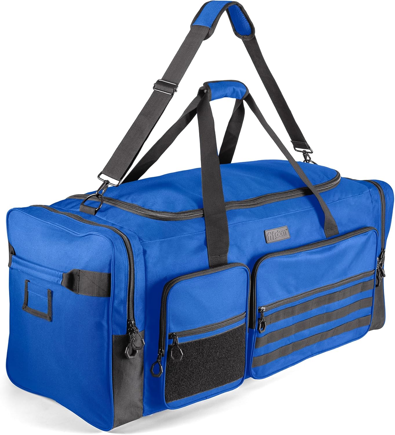 Fitdom 130L 36" Heavy Duty Extra Large Sports Gym Equipment Travel Duffle Bag W/Adjustable Shoulder Strap & 7 Compartments. Perfect for Soccer Baseball Basketball Hockey Football, Team Coaches & More