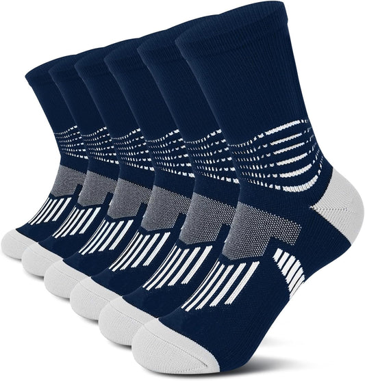 IRAMY Crew Compression Socks Athletic Running Socks for Men Women Plantar Fasciitis Relief 3/6 Pairs