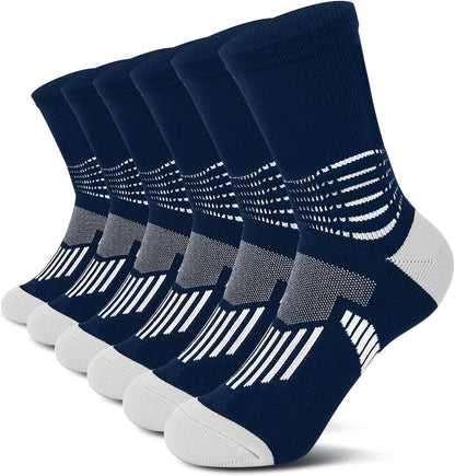 IRAMY Crew Compression Socks Athletic Running Socks for Men Women Plantar Fasciitis Relief 3/6 Pairs